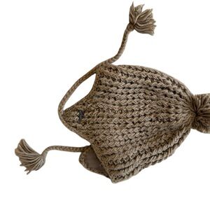 Barts Chunky Knit Hat with Tassels - Brown